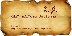 Körmöczy Julianna névjegykártya