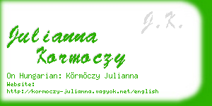 julianna kormoczy business card