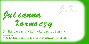 julianna kormoczy business card